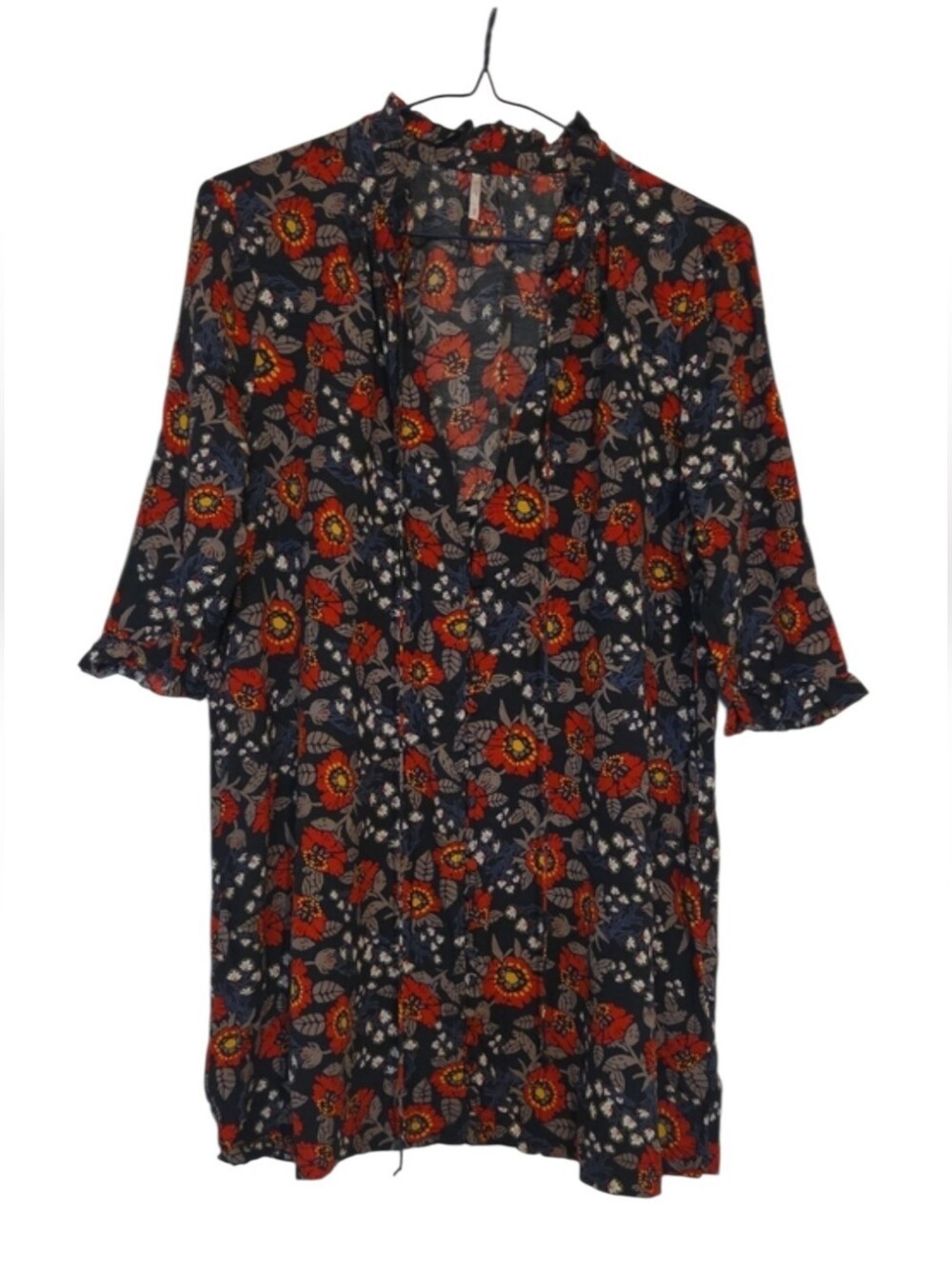 Free People Magic Mystery Floral Ruffle Tunic Dress Boho* Altered Sleeves